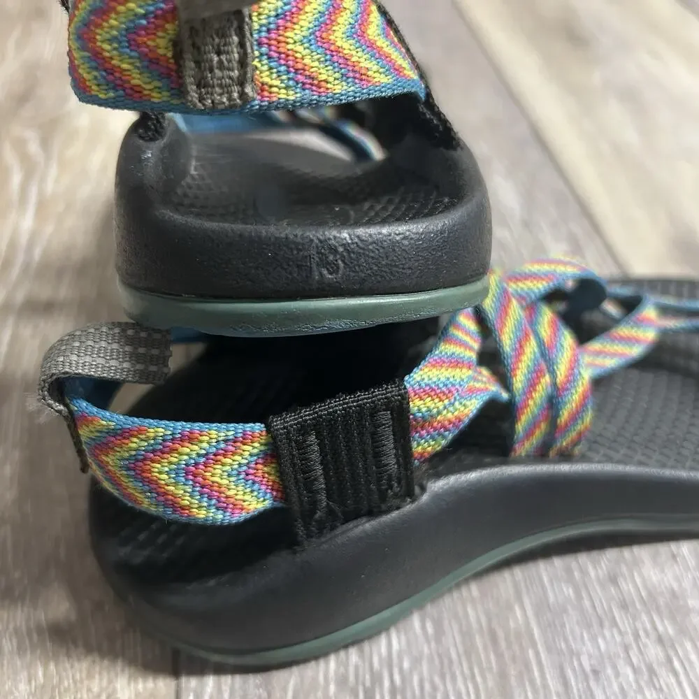Chaco Multicolor Blue Aztec Strap Hiking Outdoor Sandals Youth US Size 13